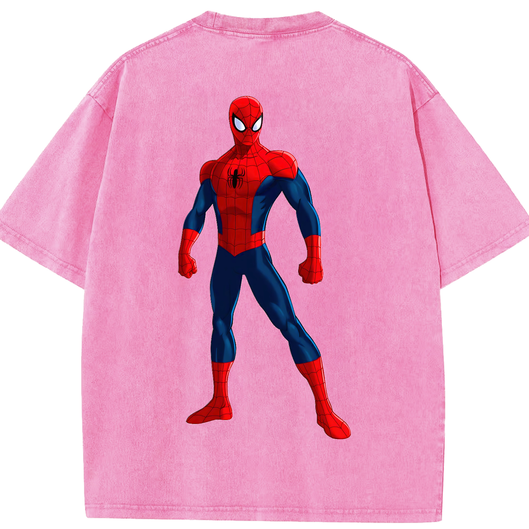 （画像用） Spider Man スパイダーマン 綿100% ヴィンテージ風 半袖Tシャツ（背面プリント）